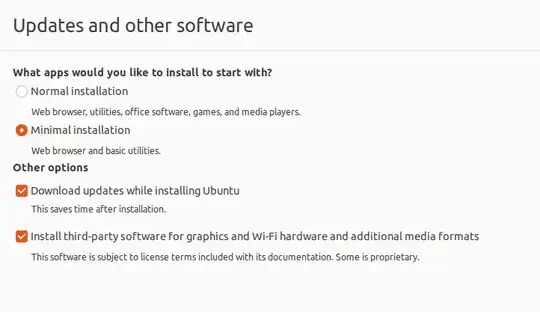 Screenshot of the live install wizard