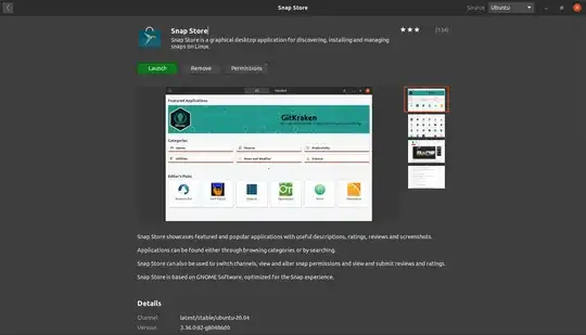 Snap Store app in gnome-software app