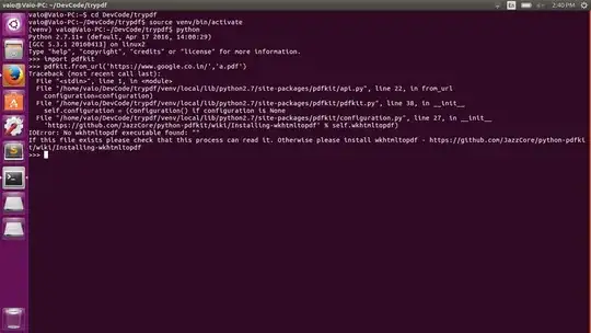 screenshot of terminal