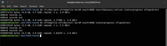 terminal command results