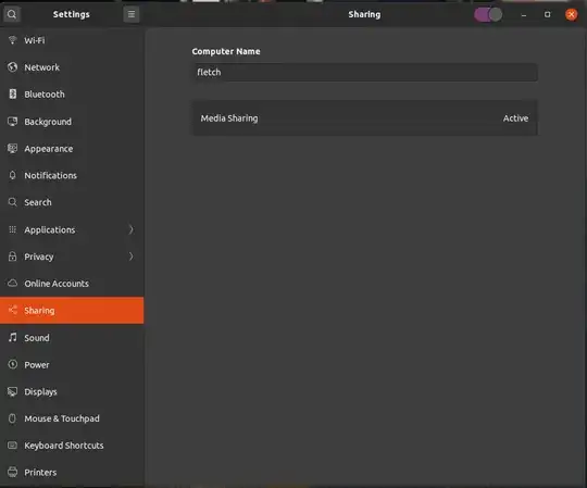 Clip of Settings GUI