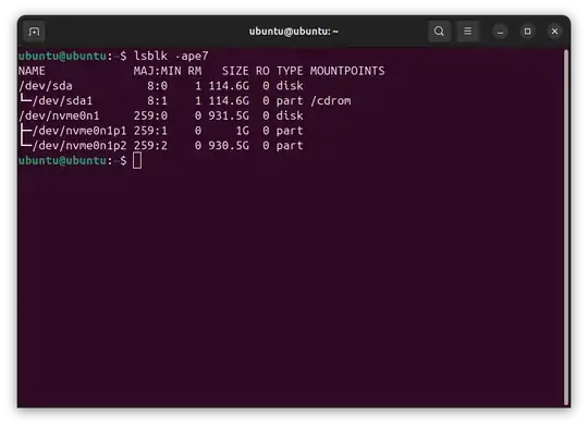 lsblk -ape7