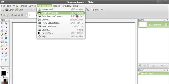 screenshot including "Adjustments" menu