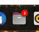 image of the Files Dock icon with a Red Circle around the number 2 in white letters