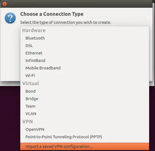 import saved vpn config