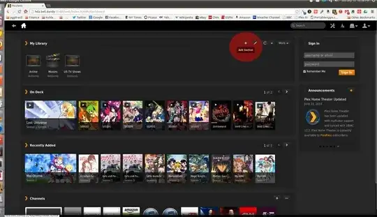 plex with "add section" highlighted