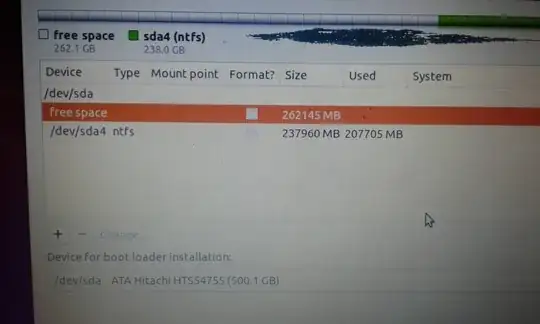 Installation type window Ubuntu