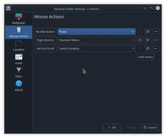 Desktop Folder Settings window