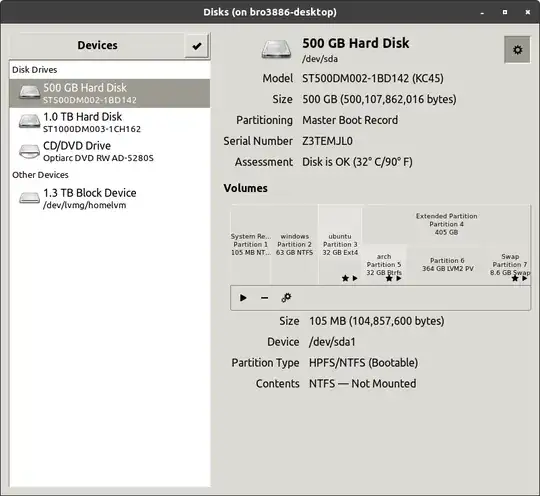 Disks screenshot