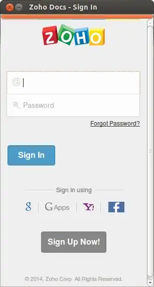 zoho client login screen