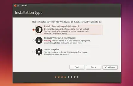 ubuntu installation screenshoot