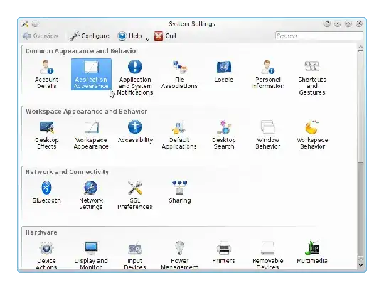 Applying the theme in the system settings