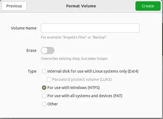 Format Volume dialog