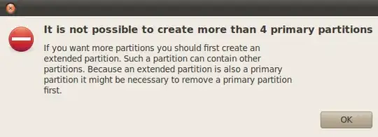 Add a new partition: Error