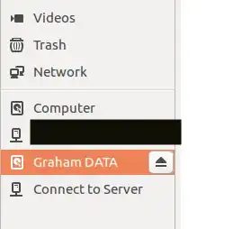 Upward facing arrow disconnects HDD, SD etc. Unmount?