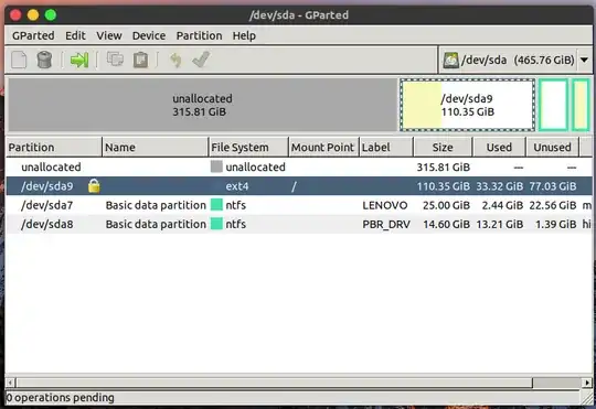 My disk management picture in GParted