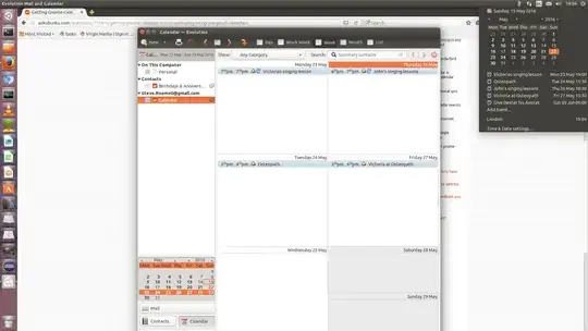 Desktop showing Evolution calendar
