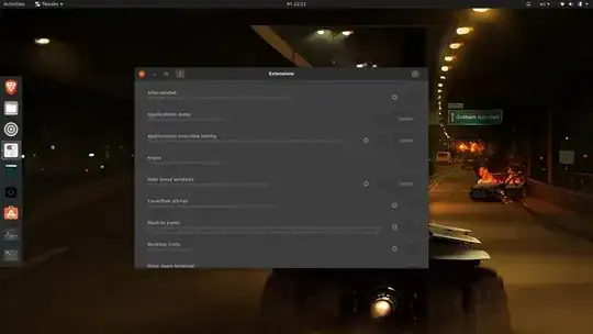 Sreenshot showing the dock while extensions are disabled