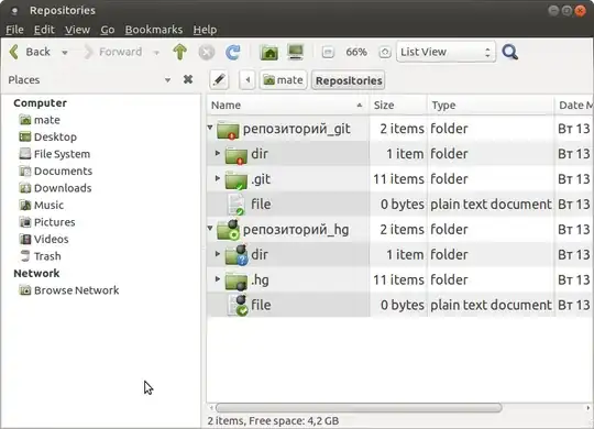 Caja with Git and Mercurial repositories - errors on Cyrillic names