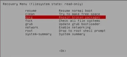 Image of the Recovery Menu list