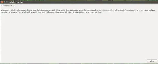 installer crashed, report a bug