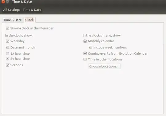 Screen short of settings