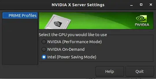 Nvidia X server settings