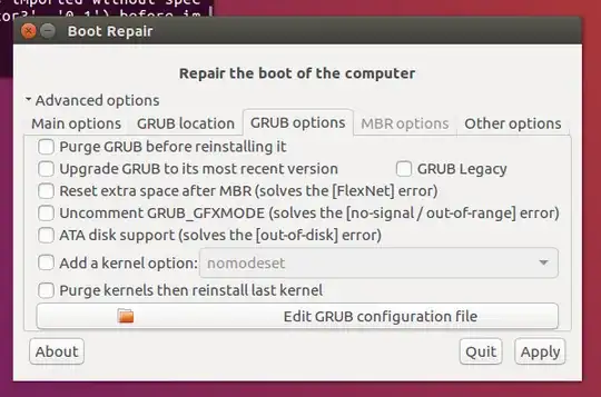 boot-repair advanced options - GRUB options