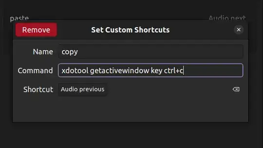 screenshot of custom shortcut dialog