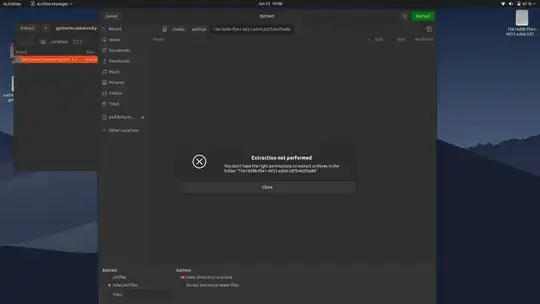 Not able to extract files