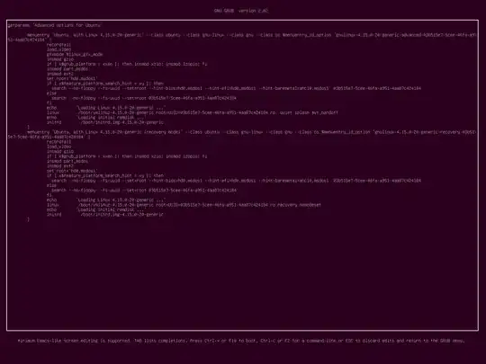 screenshot of GRUB menu editor
