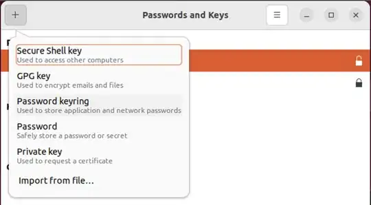 Create a new Password Keyring
