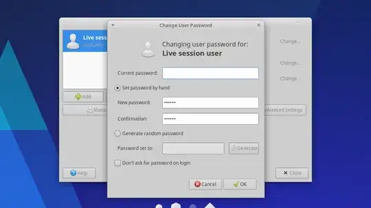 user settings screenshot