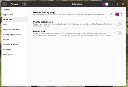 Gnome Tweaks - Extensions