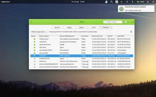 Nutty showing connected devices