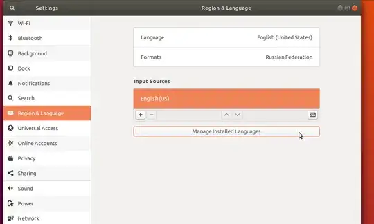 GNOME Control Center language