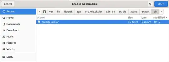 Choose Application window