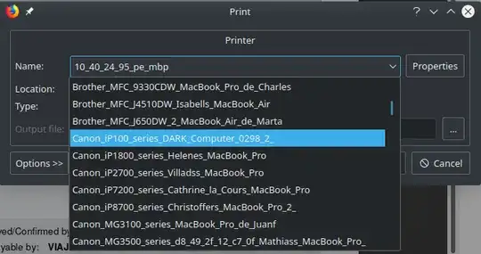 Image of printer dialogue showing a very long scroll bar