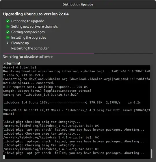Distribution upgrade stuck