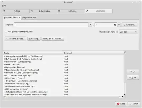 3. Image shows that the filenames have been removed, leaving the file extensions.