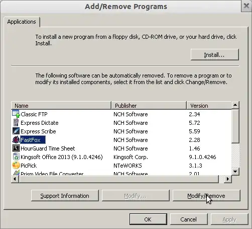 Removing a Windows program in Wine