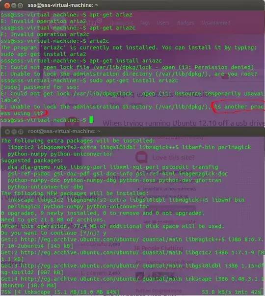 screenshot of terminal with apt commands and could not get lock errors