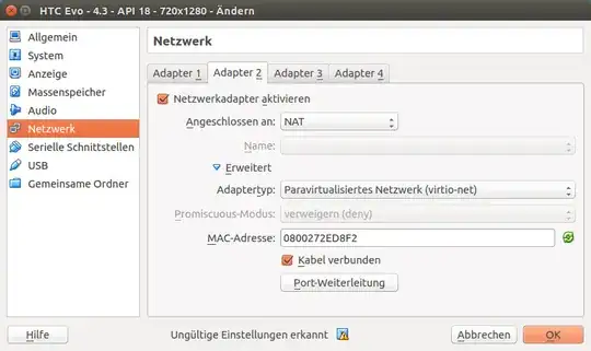 Settings Virtual Box
