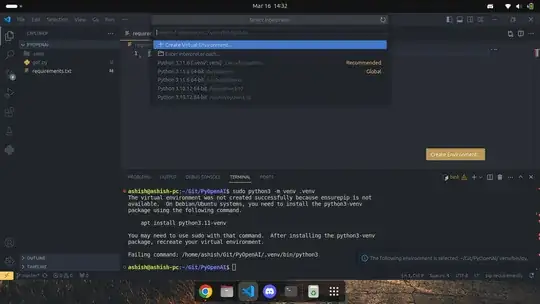 Image of VSCode showing interpreters
