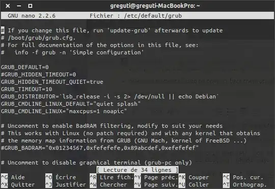 Editing GRUB configuration with Nano