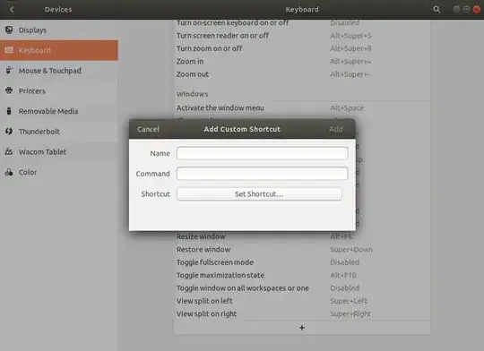 Add Custom Shortcut Window