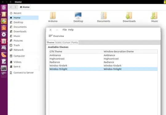 Unity Tweak Tool theme selection interface