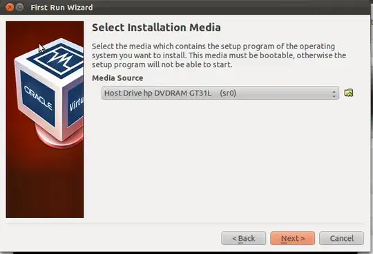 Virtualbox first-run wizard.