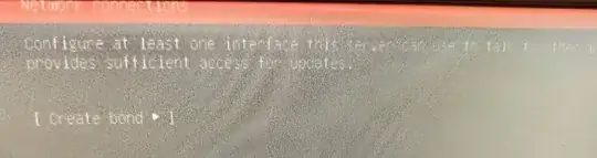 Screen when installing