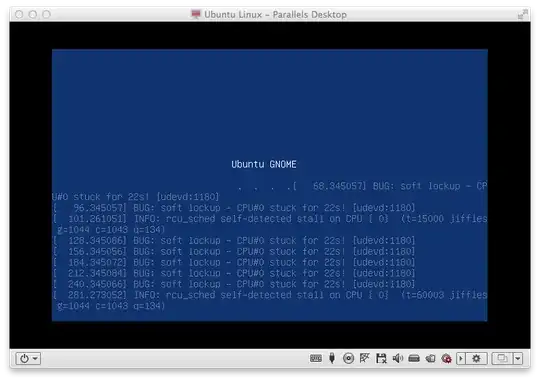 a screenshot of the installation screen displaying the errors
